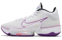 Nike Zoom Rize 2 EP Ткань Амортизация Противоскользящие MID Топ Баскетбольные кроссовки Унисекс Белый Фиолетовый