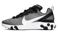 Nike React Element 55 Ткань Anti-Slip Легкий Низкий Верх Повседневные Беговые Кроссовки Унисекс Черный Белый