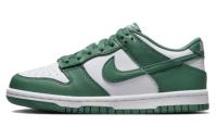 Nike Dunk Low кожа низкий топ детские скейтбординги зеленый белый унисекс