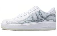Nike Air Force 1 QS Череп AF1 Нескользящие Легкие Низкие Кроссовки для Скейтбординга Унисекс Белый Серый