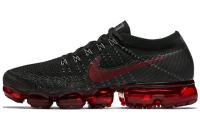 Nike VaporMax Flyknit 2 Ткань Низкий Топ Воздушная Подушка Марафон Беговые Кроссовки Мужские Черные Красные