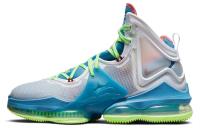 Nike Lebron 19 High Топ Баскетбольные кроссовки для игры Унисекс Серый Синий Азиатская версия