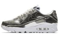 Nike Air Max 90 Low Топ Повседневные беговые кроссовки Женские Серебряные