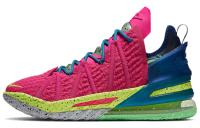 Nike Lebron 18 Low Топ Баскетбольные кроссовки для игры Мужские Розовые Желтые Синие