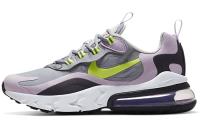 Nike Air Max 270 React Устойчивые к истиранию Низкие Кроссовки для Беговых Занятий Детские Ледяной Светло-фиолетовый