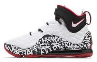 Nike Lebron 17 'Graffiti' Амортизация Противоскользящие MID Баскетбольные кроссовки для игры Унисекс Черный Белый