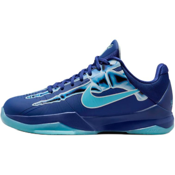 Nike Zoom Kobe 5 Комфортные Низкие Кроссовки для Баскетбола Детские Синие Унисекс
