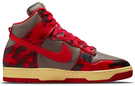 Nike Dunk High Топ Скейтборд Кроссовки Унисекс Серый Красный