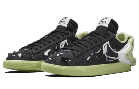 ACRONYM X Nike Blazer 'Черный' Городской техвир Низкие кроссовки для скейтбординга Унисекс Черный Зеленый