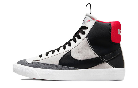 Nike Blazer '77 SE D Замша Противоскользящий Устойчивый к истиранию MID Верх Детские Скейтбординг Черный Белый Красный