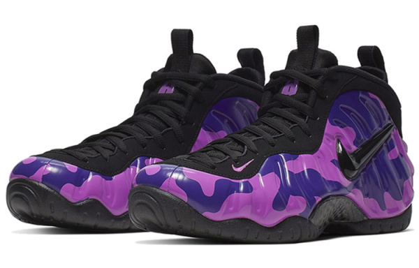 Nike Foamposite Pro Фиолетовый CAMO MID Топ Винтажные баскетбольные кроссовки Унисекс Камуфляжный фиолетовый