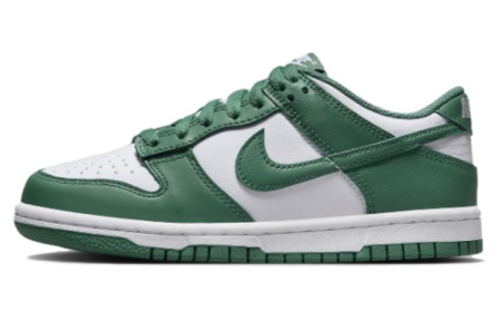 Nike Dunk Low кожа низкий топ детские скейтбординги зеленый белый унисекс