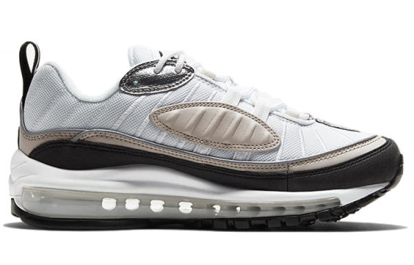 Nike Air Max 98 Low Топ Air Cushion Беговые кроссовки Женские Коричневый Белый