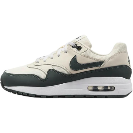 Nike Air Max 1 Комфортная Амортизация Дышащие Низкие Кроссовки для Беговых Занятий Детские Бежево-Зеленые