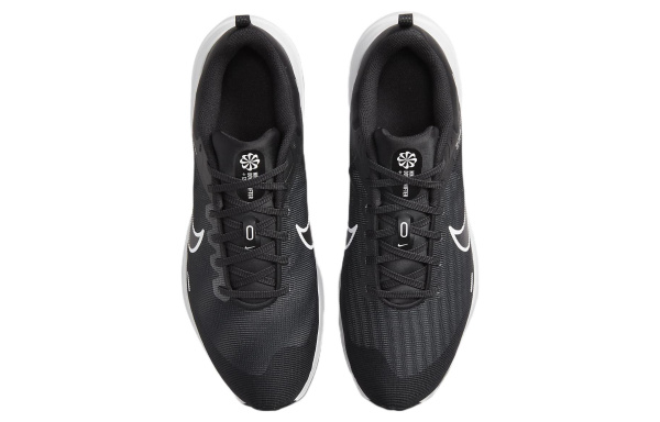Nike Downshifter 12 Slip-on Устойчивый к истиранию Дышащий Низкий Топ Повседневные Беговые кроссовки Мужские Черные