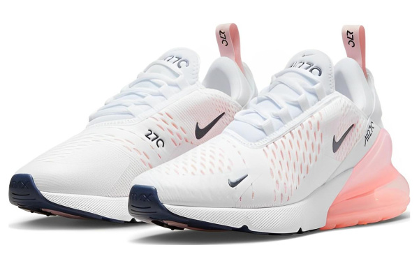 Nike Air Max 270 ESS Сетчатая ткань Текстиль Амортизация Низкий Топ Повседневная обувь Женская Белый Розовый