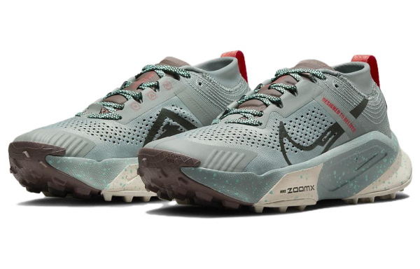 Nike ZoomX Zegama Trail Комфортные Низкие Беговые Кроссовки Женские Асфальт Серый