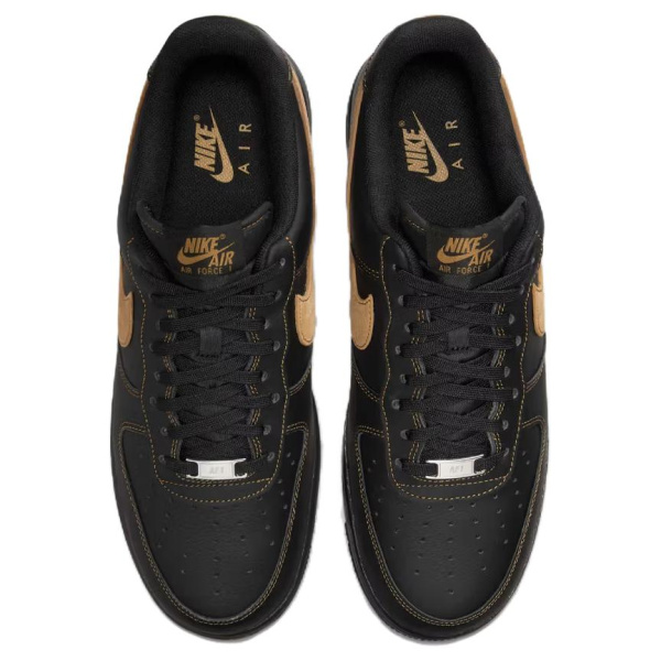 Nike Air Force 1 Кожа Противоскользящие Устойчивые к истиранию Низкие Кроссовки для скейтбординга Мужские Черные