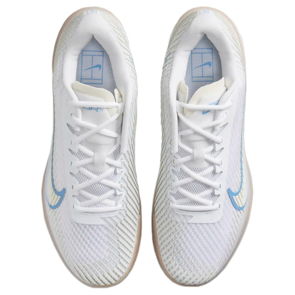 Nike Air ZOOM VAPOR 11 Сетка Удобная Амортизация Износостойкие Низкие Кроссовки для Тениса Мужские Белые и Синие
