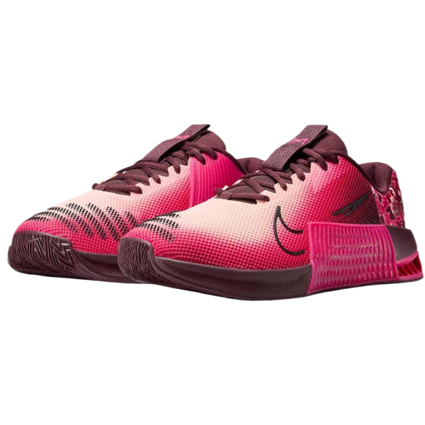 Nike Metcon 9 Противоскользящие Устойчивые к износу Низкие Кроссовки для бега Женские Розовые Красные