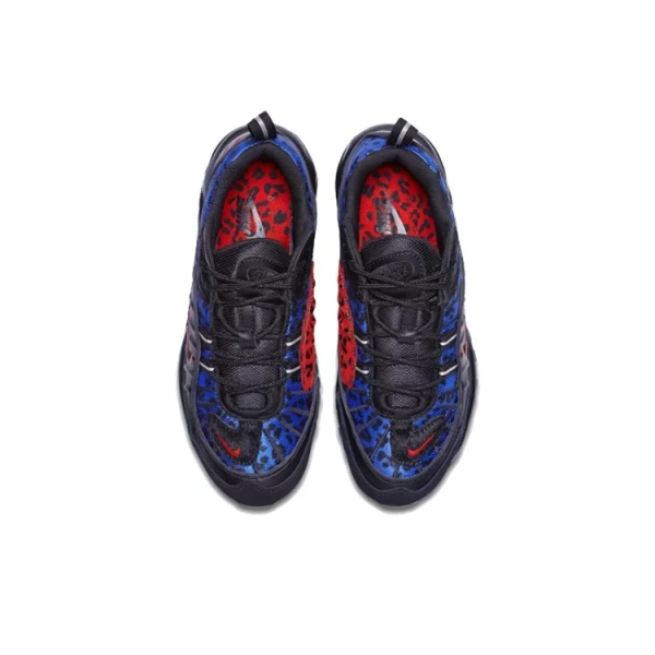 Nike Air Max 98 Black Panther Mesh Low-Top Марафон Беговые кроссовки Женские Черные Синие