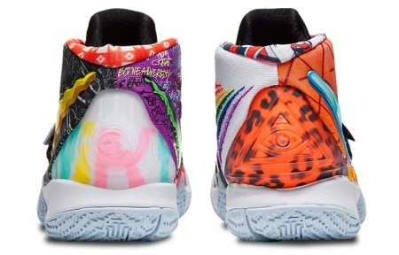 Nike Kybrid S2 'What The' Устойчивые к истиранию MID Детские Баскетбольные Кроссовки Черный Желтый Красный