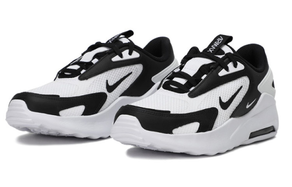 Nike Air Max Bolt Удобные Низкие Кроссовки для Беговых Занятий Детские Черно-Белые