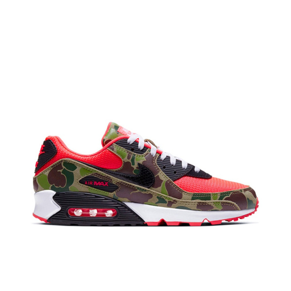 Nike Air Max 90 Low Топ Амортизирующие Беговые Кроссовки Унисекс Черный Красный