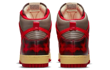 Nike Dunk High Топ Скейтборд Кроссовки Унисекс Серый Красный