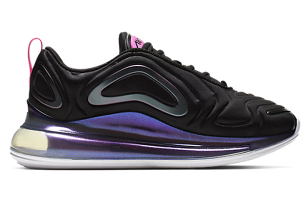 Nike Air Max 720 Комфортные Низкие Повседневные Кроссовки Женские Черные Розовые