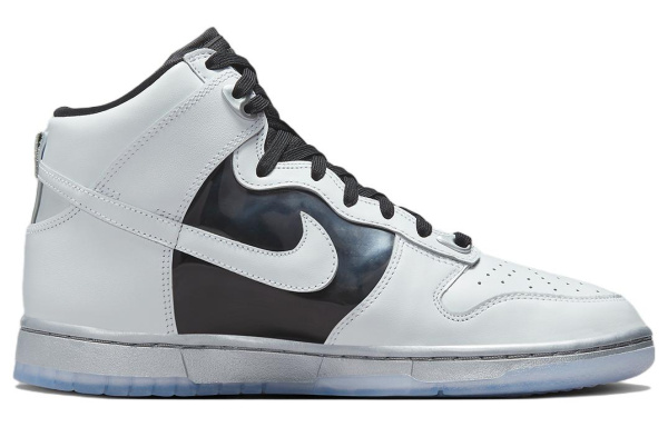 Nike Dunk High Топ Скейтборд Кроссовки Женские Белые Серебряные