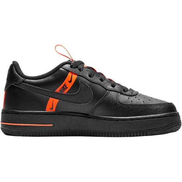 Nike Air Force 1 Wild Synthetic Leather Low-Top Детские Скейтбординг Черный Оранжевый Унисекс