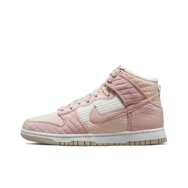 Nike Dunk High LX NN Комфортные Высокие Кроссовки для Скейтбординга Женские Белые Розовые Пэчворк