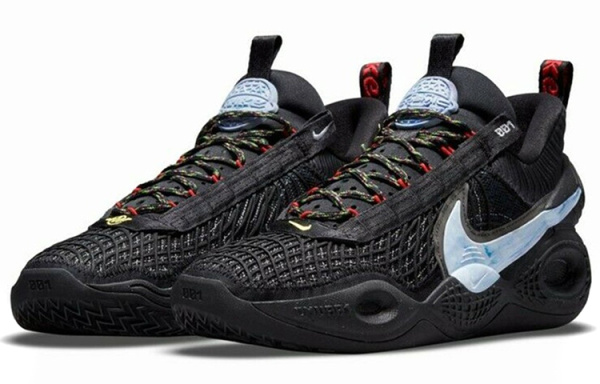 Nike Cosmic Unity 1 Low Топ Баскетбольные кроссовки для игры Мужской Черный Синий Азиатская версия