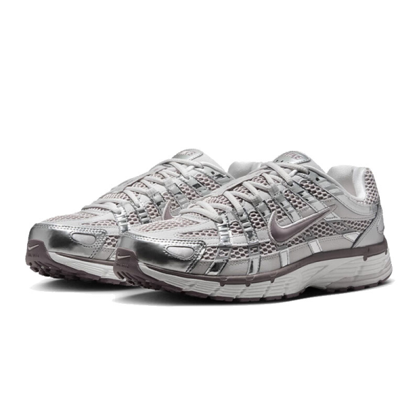 Nike P 6000 противоскользящие низкие повседневные городские кроссовки для бега женские серебристо-белые
