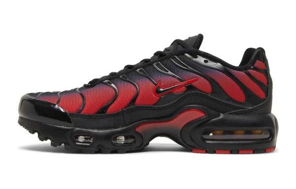 Nike Air Max Plus Амортизация Износостойкие Низкие Кроссовки для Беговых Занятий Детские Черные Красные Подростковые
