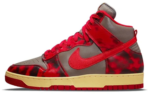 Nike Dunk High Топ Скейтборд Кроссовки Унисекс Серый Красный