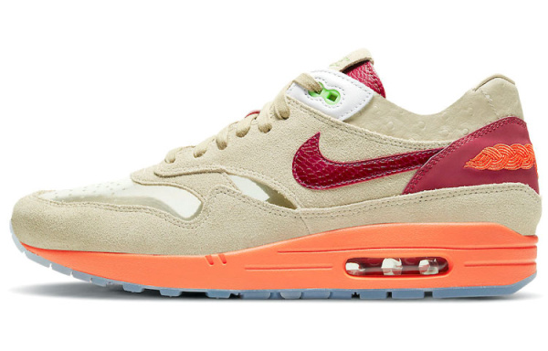 CLOT X Nike Air Max 1 Устойчивые к истиранию низкие повседневные беговые кроссовки унисекс коричнево-красные