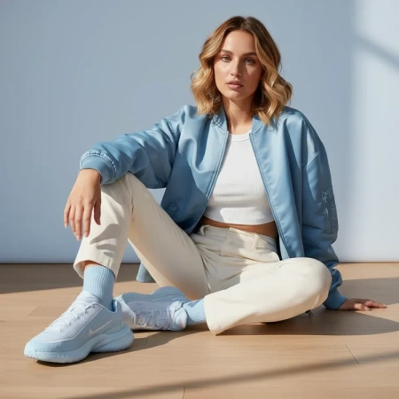 Nike Устойчивые к истиранию низкие беговые кроссовки унисекс ледяного синего цвета