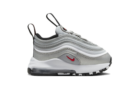 Nike Air Max 97 Амортизация Износостойкий MID Топ Обувь для малышей Серый Белый Для младенцев и малышей