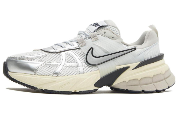 Nike V2K Run Дышащий Низкий Топ Повседневные Городские Коммутационные Беговые Кроссовки Женские Белые Серебряные