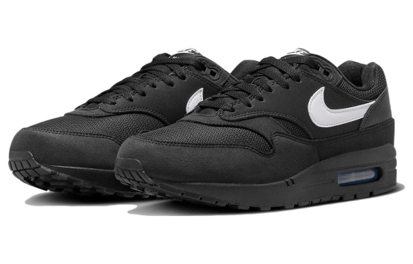 Nike Air Max 1 Износостойкие Низкие Повседневные Беговые Кроссовки Мужские Черно-Белые
