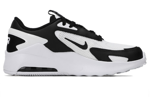 Nike Air Max Bolt Удобные Низкие Кроссовки для Беговых Занятий Детские Черно-Белые