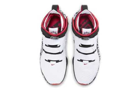 Nike Lebron 17 'Graffiti' Амортизация Противоскользящие MID Баскетбольные кроссовки для игры Унисекс Черный Белый