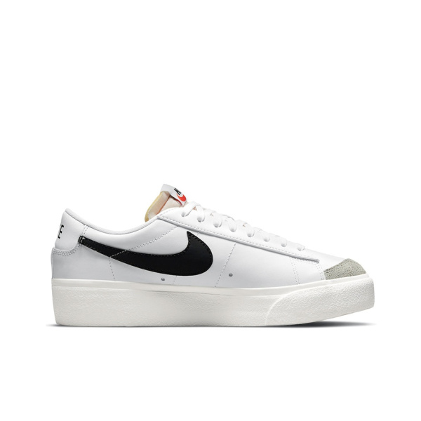 Nike Blazer Платформа Низкие Кроссовки для скейтбординга Женские Черно-белые
