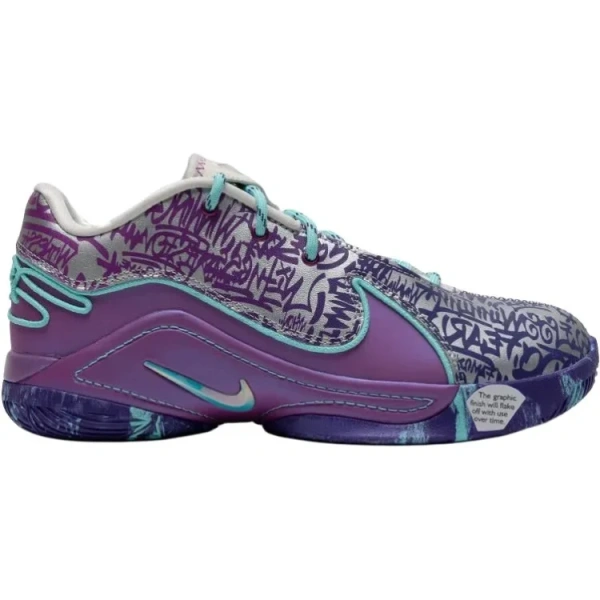 Nike LeBron 22 Устойчивые к истиранию Низкие Детские Баскетбольные Кроссовки Фиолетовые