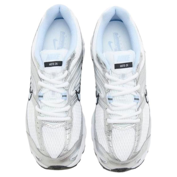 Nike Air Max Moto 2K Износостойкие Дышащие Беговые кроссовки Женские Белые Серебряные