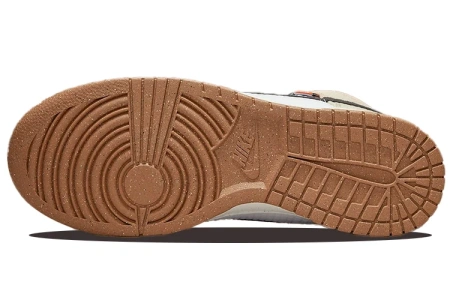 Nike Dunk High Топ Скейтборд Кроссовки Мужские Светло-Коричневый Белый Переработанный Материал