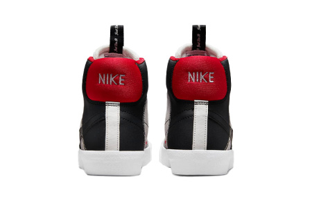 Nike Blazer '77 SE D Замша Противоскользящий Устойчивый к истиранию MID Верх Детские Скейтбординг Черный Белый Красный