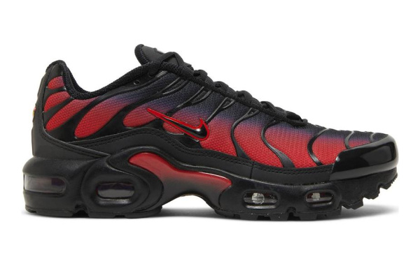 Nike Air Max Plus Амортизация Износостойкие Низкие Кроссовки для Беговых Занятий Детские Черные Красные Подростковые